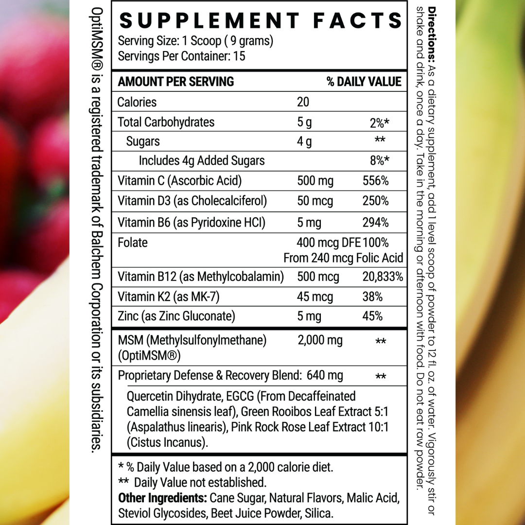 MSM + QUERCETIN | Respiratory Defense &amp; Recovery Powder