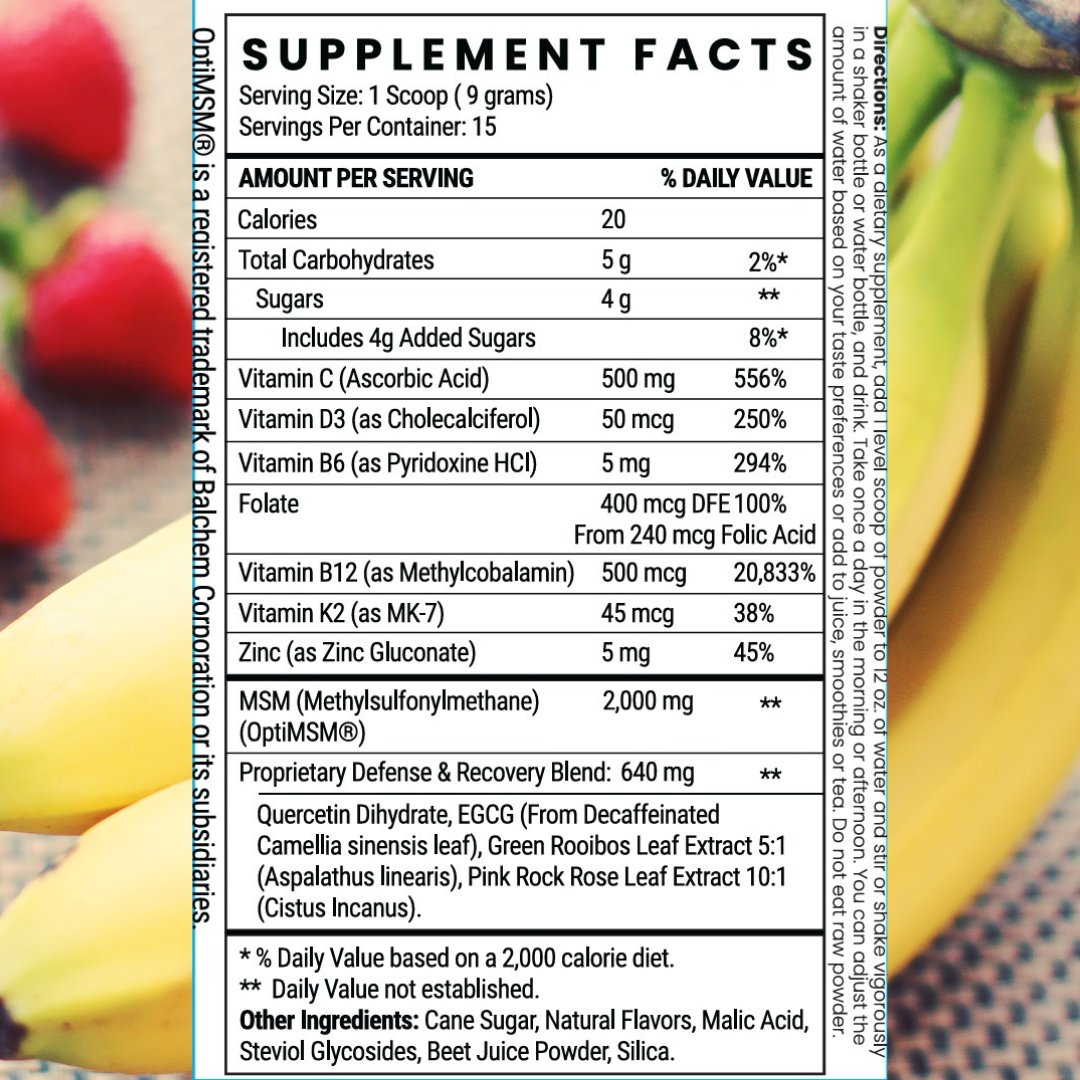 MSM + QUERCETIN | Respiratory Defense &amp; Recovery Powder